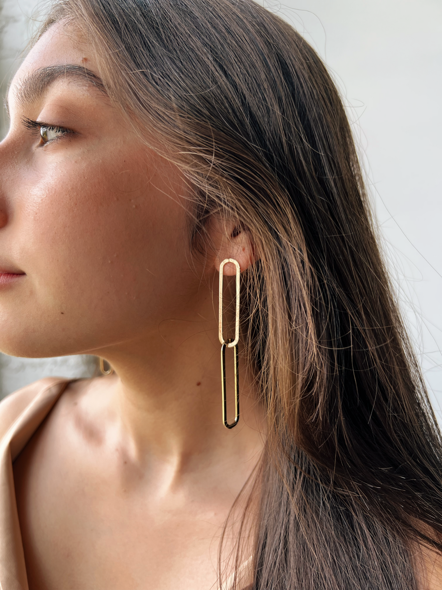 Gold Paperclip Earrings